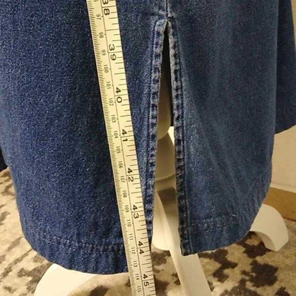 PREMIER INTERNATIONAL SHORT SLEEVE, V-NECK, EMBROIDERED, COTTON. DENIM DRESS 1X - Picture 5 of 7